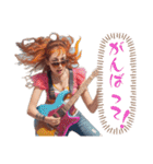 元気いっぱいのギタリスト（個別スタンプ：9）