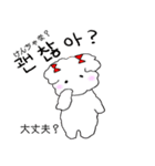 白い犬の使える韓国語（個別スタンプ：16）
