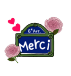 薔薇いっぱいのフランス語標識（個別スタンプ：9）
