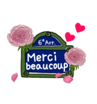 薔薇いっぱいのフランス語標識（個別スタンプ：10）