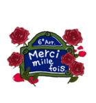 薔薇いっぱいのフランス語標識（個別スタンプ：11）