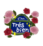 薔薇いっぱいのフランス語標識（個別スタンプ：16）