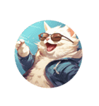 サングラスをした猫が喜んでいる（個別スタンプ：4）