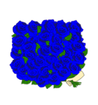 青いバラの花束を（個別スタンプ：26）