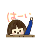 水彩 可愛い メイド 挨拶（個別スタンプ：3）