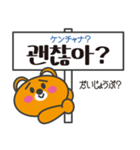 クマの韓国語看板スタンプ（個別スタンプ：18）