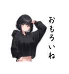 人格が2人いるボブガールさん（個別スタンプ：25）