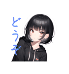 人格が2人いるボブガールさん（個別スタンプ：28）