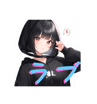 人格が2人いるボブガールさん（個別スタンプ：32）