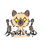 馴染みのお店に質問する猫（鳥獣戯画風）（個別スタンプ：5）