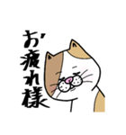 使える！ 三毛ねこさん 手書き 大文字（個別スタンプ：3）