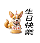 3Dのかわいいコーギーの子犬（個別スタンプ：30）