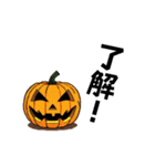 ハロウィンのカボチャくん（ドット絵）（個別スタンプ：1）