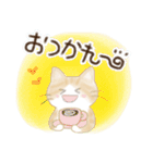 ねこなで(水彩スタンプ)（個別スタンプ：18）