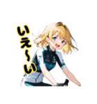 ロードバイクに乗る女の子②（個別スタンプ：15）