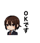 ちびキャラスーツ男性（ドット絵）（個別スタンプ：17）