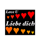 好き、愛、日本語、外国語、黒、ネオン（個別スタンプ：8）