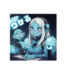 ブルーエイリアン_Blue aliens(日本語版)（個別スタンプ：15）