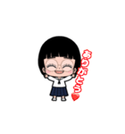制服おかっぱメガネ女子（個別スタンプ：4）