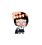 制服おかっぱメガネ女子（個別スタンプ：6）