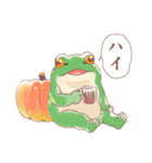 秋の水彩風カエル（個別スタンプ：2）