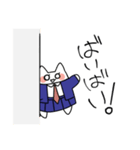 てがき文字のゆるゆる制服ねこ（個別スタンプ：2）