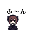 ちびキャラ黒ゴス少女（ドット絵）（個別スタンプ：16）