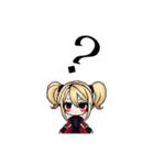 ちびキャラ赤ゴス少女（ドット絵）（個別スタンプ：9）