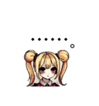 ちびキャラ赤ゴス少女（ドット絵）（個別スタンプ：12）