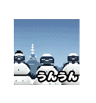 雪の友達 - ドット絵雪だるま（個別スタンプ：7）