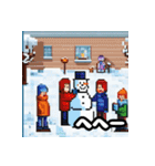 雪の友達 - ドット絵雪だるま（個別スタンプ：13）