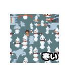 雪の友達 - ドット絵雪だるま（個別スタンプ：18）