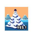 雪の友達 - ドット絵雪だるま（個別スタンプ：40）