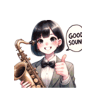 JAZZ吹奏楽サックスJK毎日のかわいい女子（個別スタンプ：9）