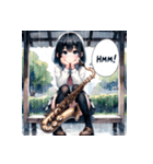 JAZZ吹奏楽サックスJK毎日のかわいい女子（個別スタンプ：19）