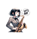 JAZZ吹奏楽サックスJK毎日のかわいい女子（個別スタンプ：23）