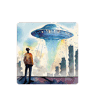 UFOがいる風景と丁寧な言葉のスタンプ（個別スタンプ：40）