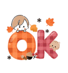 秋×ハロウィン♡miniガール＆ちびネコ（個別スタンプ：1）