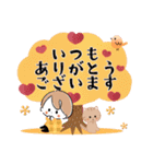 秋×ハロウィン♡miniガール＆ちびネコ（個別スタンプ：4）
