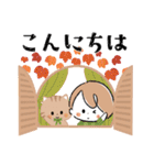 秋×ハロウィン♡miniガール＆ちびネコ（個別スタンプ：15）