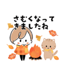 秋×ハロウィン♡miniガール＆ちびネコ（個別スタンプ：19）