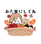 秋×ハロウィン♡miniガール＆ちびネコ（個別スタンプ：32）