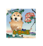 浮世絵風の犬の挨拶 vol.2（個別スタンプ：28）