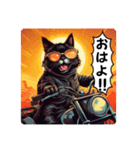 バイク大好き！黒猫ライダー！（個別スタンプ：1）