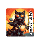 バイク大好き！黒猫ライダー！（個別スタンプ：2）