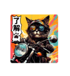 バイク大好き！黒猫ライダー！（個別スタンプ：3）