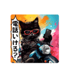 バイク大好き！黒猫ライダー！（個別スタンプ：5）