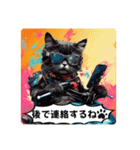 バイク大好き！黒猫ライダー！（個別スタンプ：7）