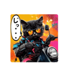 バイク大好き！黒猫ライダー！（個別スタンプ：12）