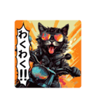 バイク大好き！黒猫ライダー！（個別スタンプ：13）